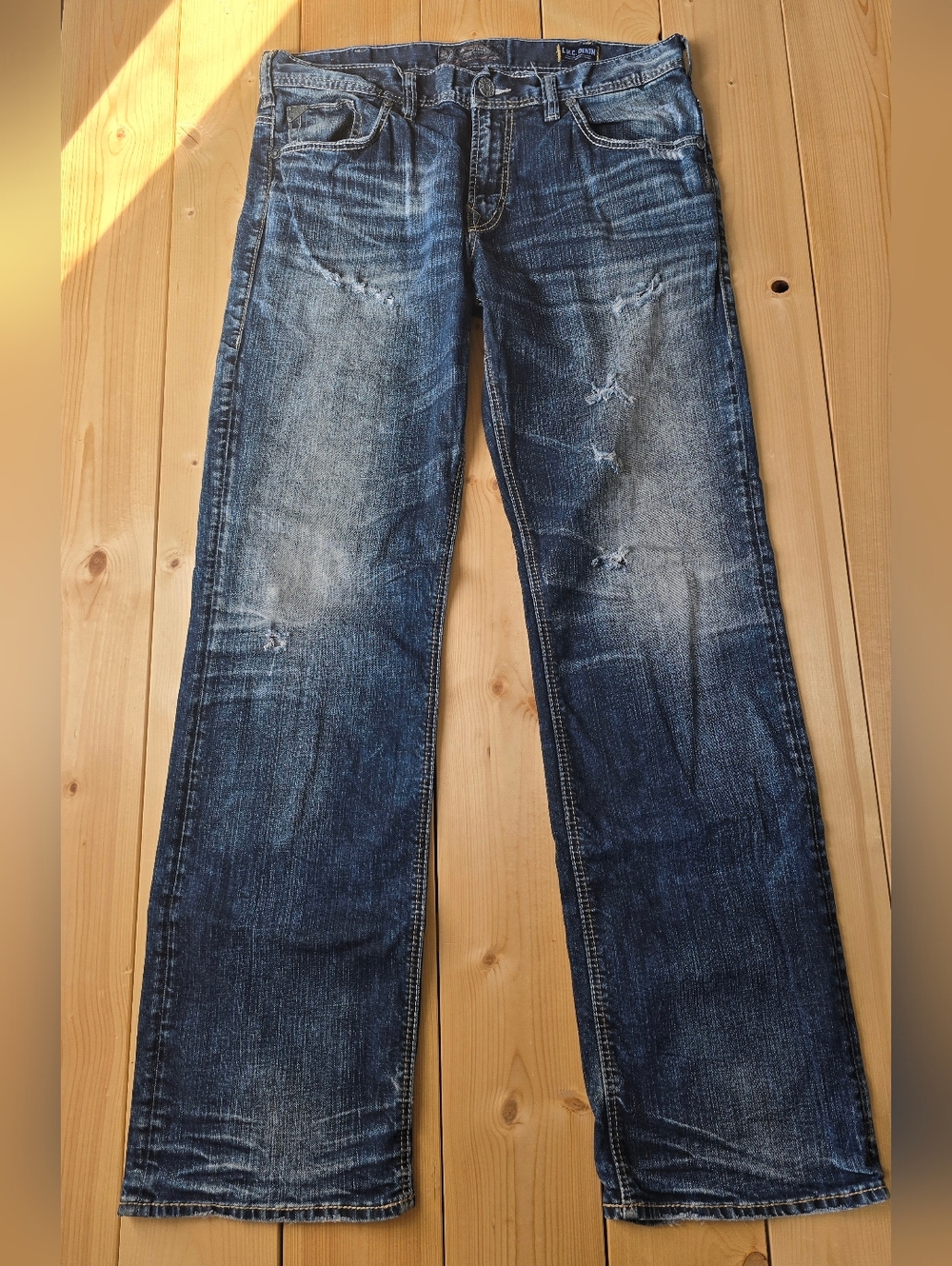 Silver Gordie Loose Fit Straight Leg Dark Wash Denim Jeans Mens 36X36 - Picture 2 of 15